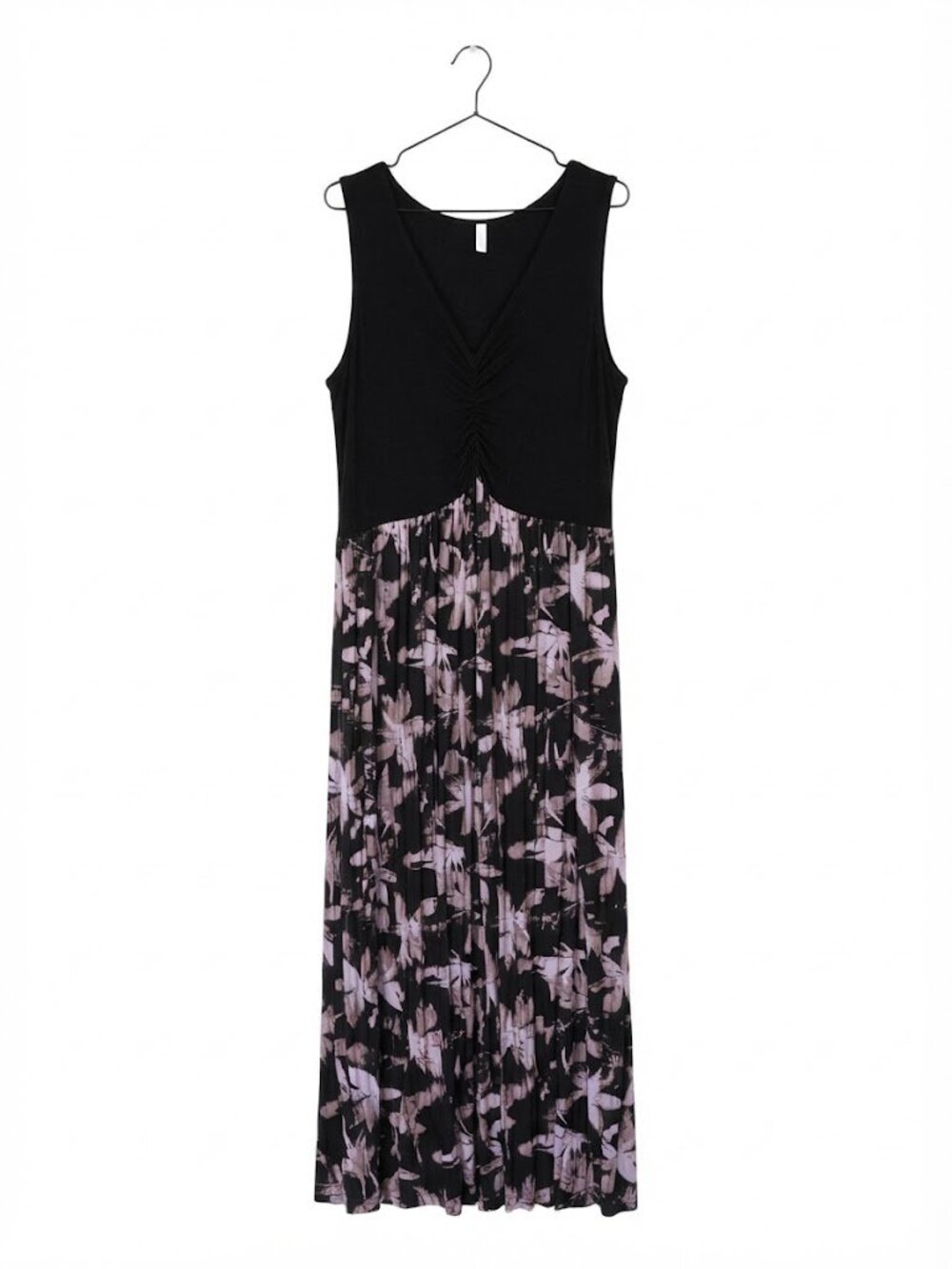 Muse Show Floral Empire Waist Maxi Dress Black Purple